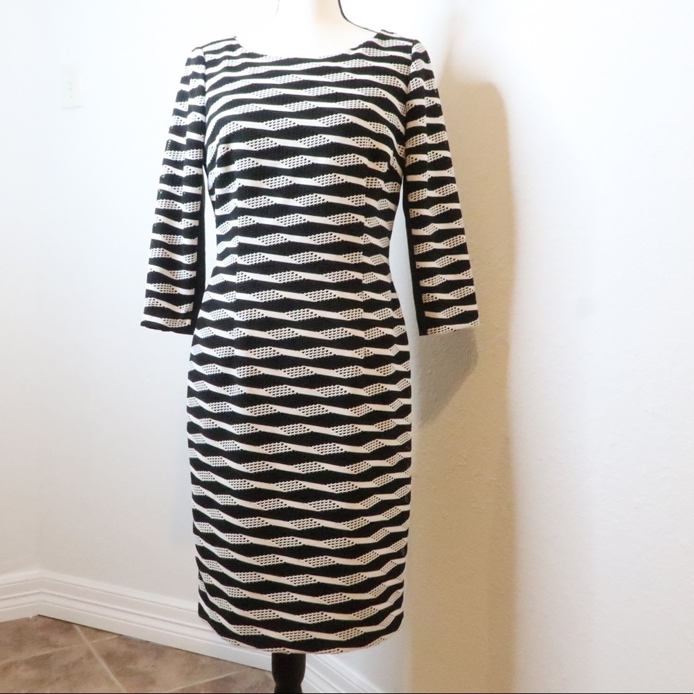 Antonio Melani 3/4 Sleeve Black/White Dres…